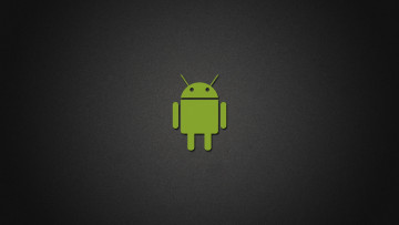 Картинка компьютеры android зелёный логотип тёмный