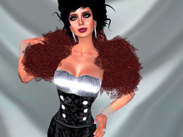 Обои картинки фото 3д, графика, people, люди, серьги, корсет