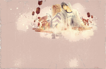 Картинка ao haru ride аниме *unknown другое парень девушка фонарики kou tanaka futaba yoshioka