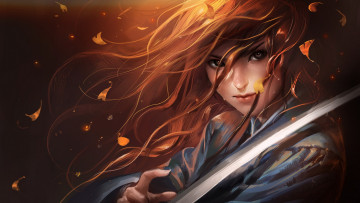 Картинка фэнтези девушки меч волсы