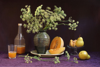 Картинка еда натюрморт укроп сок груша дыня