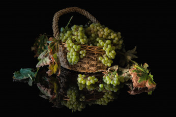 Картинка еда виноград ягоды корзина