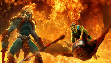 Картинка видео игры dota огонь существа