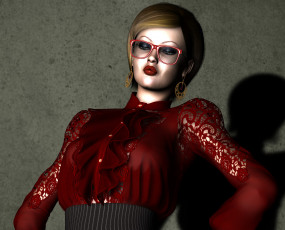 Картинка 3д+графика люди+ people очки фон взгляд девушка