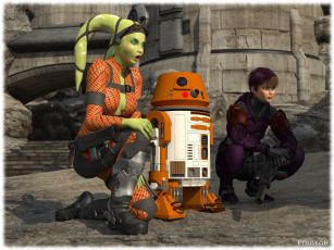 Картинка 3д+графика фантазия+ fantasy робот халк взгляд девушка