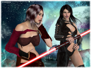 Картинка 3д+графика фантазия+ fantasy взгляд девушка оружие