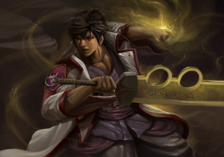 Картинка видео+игры ~~~другое~~~ движение сила парень рука меч ninja saga арт