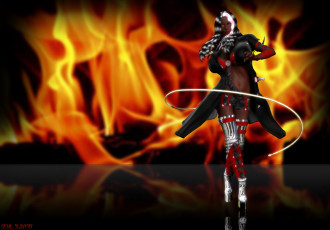 Картинка 3д+графика фантазия+ fantasy девушка огонь взгляд