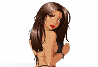 Картинка рисованные люди девушка бикини арт natasha