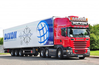 Картинка автомобили scania+ выставка улица тягач седельный грузовик тяжелый