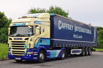 Картинка автомобили scania+ выставка улица тяжелый тягач седельный грузовик