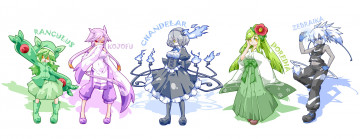 Картинка аниме pokemon покемон арт белый фон девушки