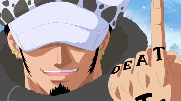 Картинка аниме one+piece рука палец manga deat law trafalgar one piece by hansih2 anime лицо шапка парень тату