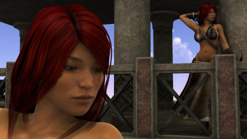 Картинка 3д+графика амазонки+ amazon лук взгляд девушка балкон