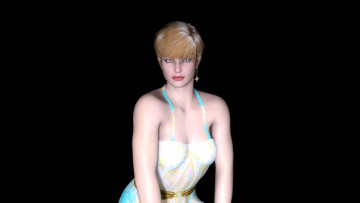 Картинка 3д+графика люди+ people фон взгляд девушка платье