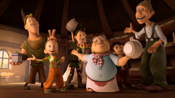 обоя мультфильмы, - der 7bte zwerg, 7-ой гном, гномы, приключение, мультфильм, посуда, der, 7bte, zwerg, 7-ой, гном