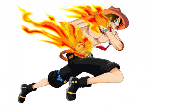 Картинка аниме one+piece парень белый фон one piece огонь пламя шляпа portgas d ace
