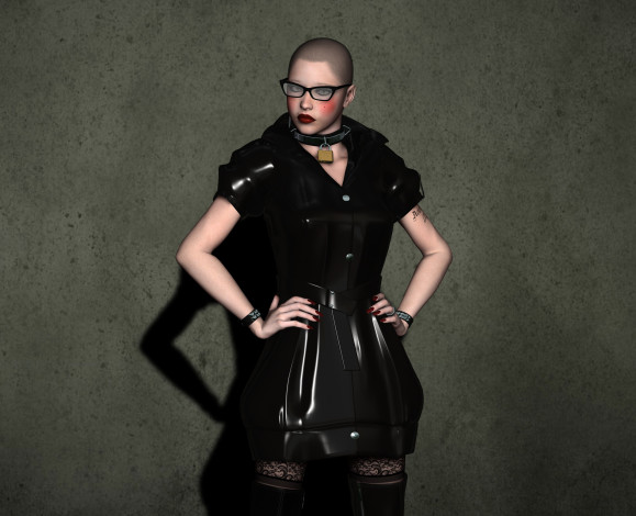 Обои картинки фото 3д графика, люди , people, девушка, взгляд, фон