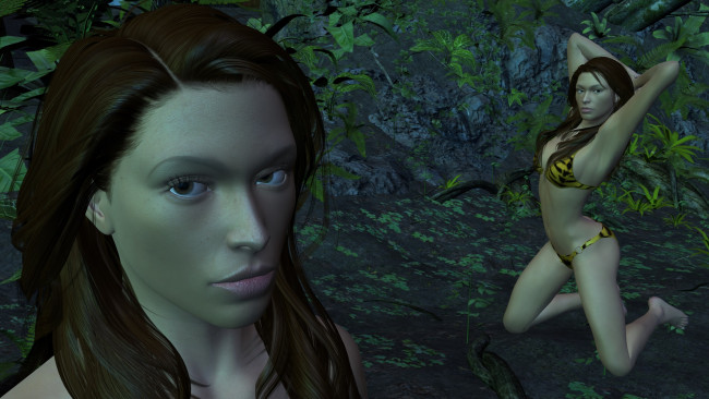 Обои картинки фото 3д графика, люди , people, девушка, фон, взгляд