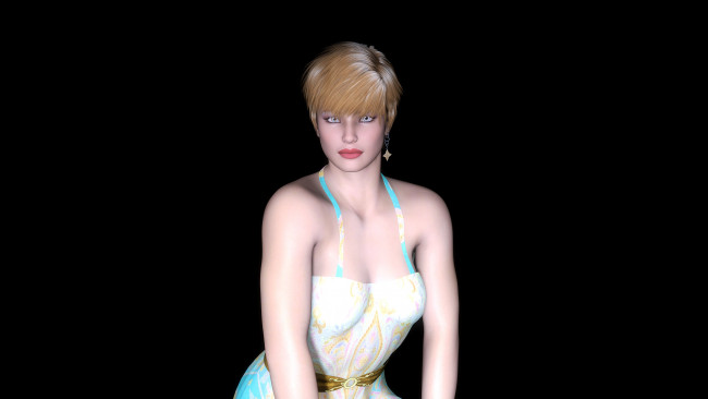 Обои картинки фото 3д графика, люди , people, фон, взгляд, девушка, платье