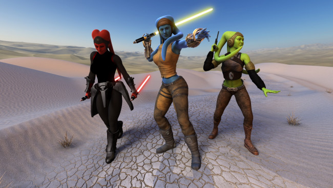 Обои картинки фото 3д графика, существа , creatures, пустыня, халки, оружие