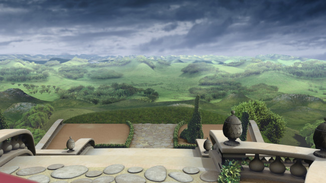 Обои картинки фото мультфильмы, - der 7bte zwerg, 7-ой гном, 7-ой, гном, der, 7bte, zwerg, холмы, мультфильм, приключение, замок