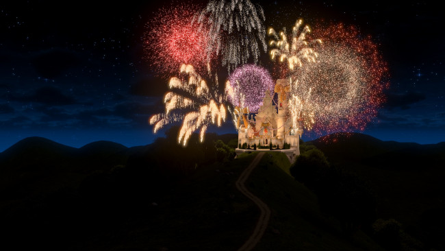 Обои картинки фото мультфильмы, - der 7bte zwerg, 7-ой гном, der, 7bte, zwerg, 7-ой, гном, салют, замок, горы, приключение, мультфильм