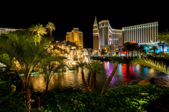 Картинка las+vegas города лас-вегас+ сша казино отели парк ночь