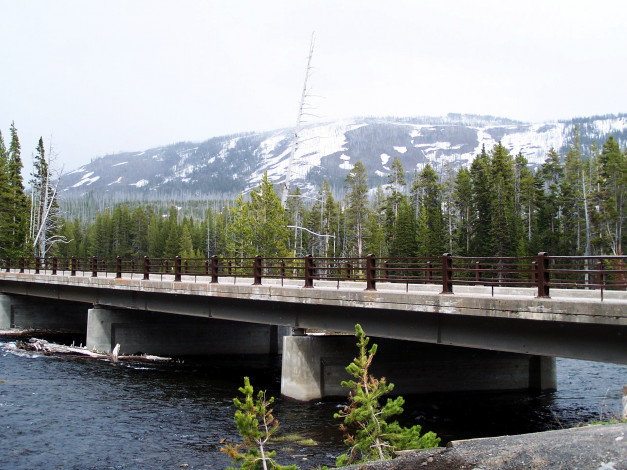 Обои картинки фото города, - мосты, горы, река