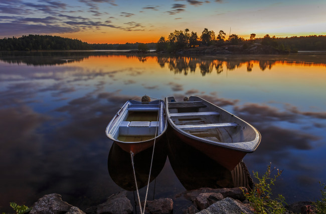 Обои картинки фото корабли, лодки,  шлюпки, лес, река