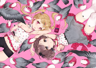 Картинка аниме животные +существа девочки