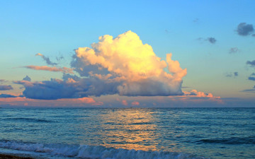 Картинка природа побережье вечер пляж море