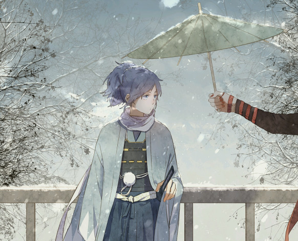 Обои картинки фото аниме, touken ranbu, танец, мечей