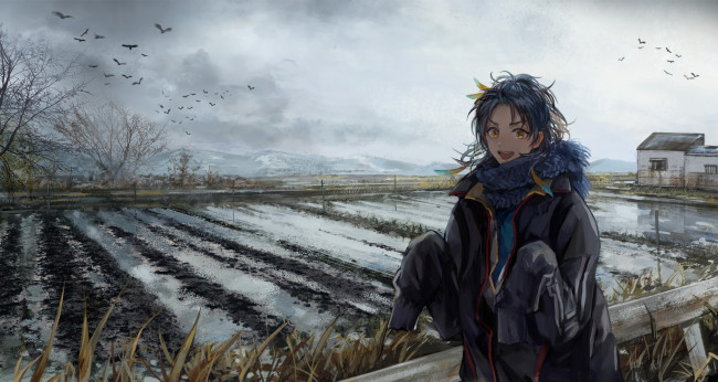 Обои картинки фото аниме, touken ranbu, танец, мечей