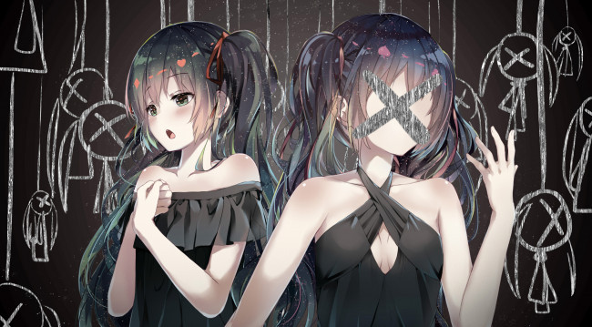 Обои картинки фото аниме, vocaloid, девушки