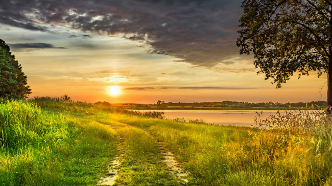 Обои картинки фото природа, восходы, закаты, простор