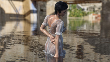 Картинка 3д+графика люди+ people фон девушка взгляд