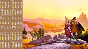 Картинка календари фэнтези камень существо женщина мужчина