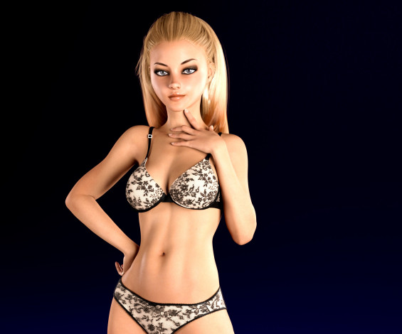 Обои картинки фото 3д графика, люди , people, девушка, взгляд, фон