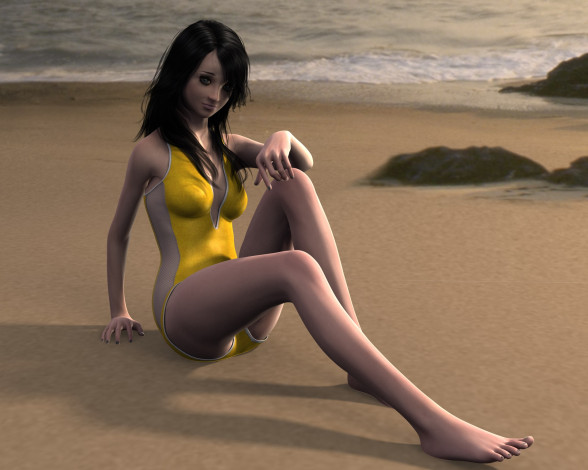 Обои картинки фото 3д графика, люди , people, взгляд, девушка, фон