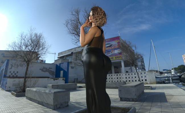 Обои картинки фото 3д графика, люди , people, девушка, взгляд, фон