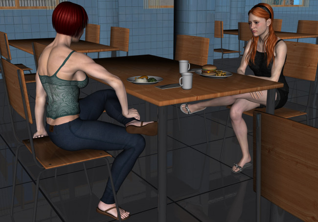 Обои картинки фото 3д графика, люди , people, фон, взгляд, девушки