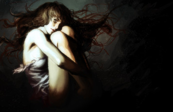 Картинка рисованное люди девушка взгляд фон