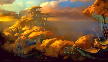 Картинка календари фэнтези 2019 здание calendar полет ковер растение природа