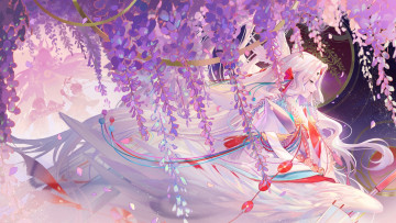 Картинка аниме onmyouji девушка глициния