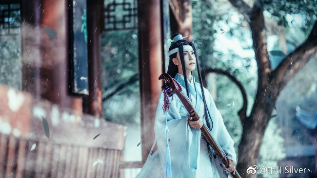 Обои картинки фото мужчины, - креатив,  косплей, лань, ванцзы, гуцинь, костюм