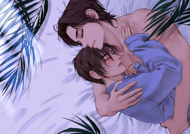 Обои картинки фото аниме, mo dao zu shi, парни, сон, постель