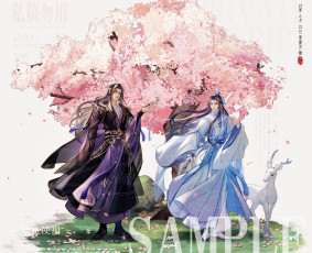 Картинка аниме unknown +другое+ заклинатели олень дерево цветение