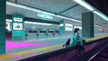 Картинка аниме ангелы +демоны демон кот метро