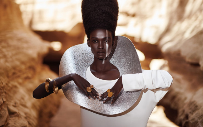 Обои картинки фото девушки, - темнокожие, темнокожая, модель, украшения